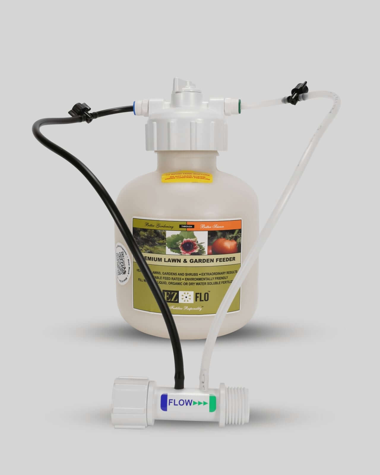 Bundle, 2 Items EZ Flo 2 Gallon Garden Hose Fertilizer Injector 2020-HB with Brass Garden Hose Shutoff Valve 