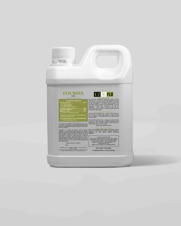 ECO MAXX Organic Based Fertilizer with Humic, Fulvic, & Mycorrhizae 3-2-2 (NPK) - 2.5 gal jug, EZ-FLO™ Injection Systems