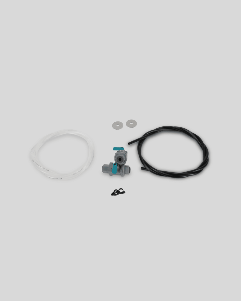 The 2951 valve kit includes a gray valve, two washers, two O-rings, a white tube, and a black tube, all laid out on a light gray background.